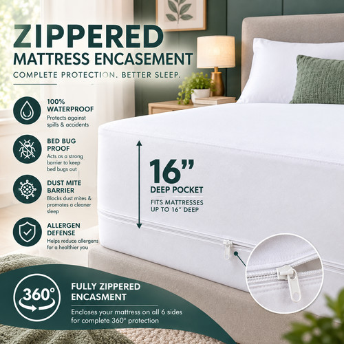 Zippered mattress encasement - zippered,